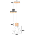 Vintage Industrial Wood Pendant Light Chandelier for Kitchen Island Living Room