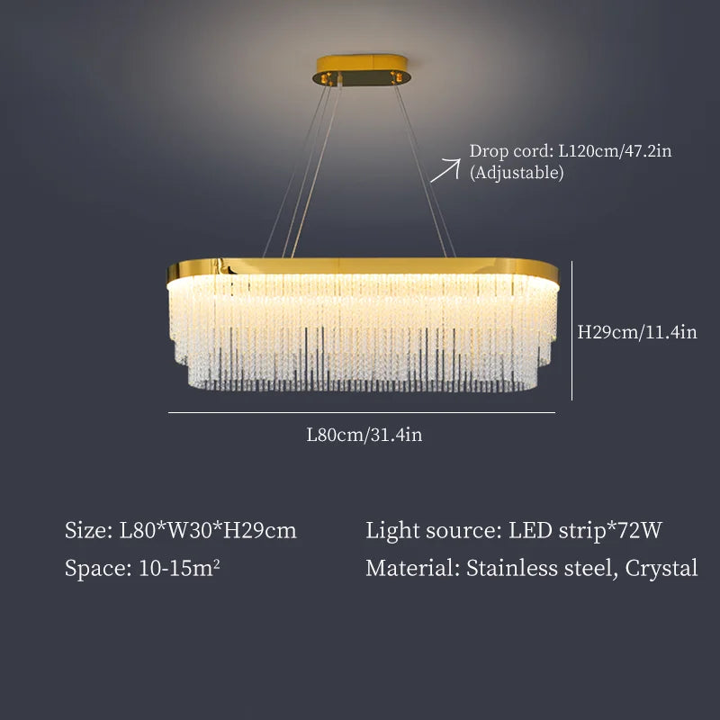 Crystal Luxury Hanging Ceiling Lamps LED Chandelier for Living Room Decor