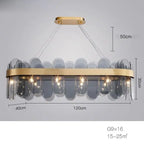 Luxury Gold Metal LED Chandeliers with Adjustable Brightness and Grey/White Glass