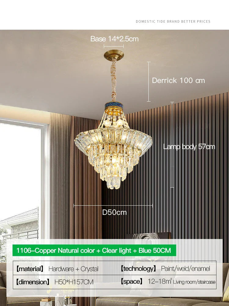 Crystal Duplex Chandelier: Modern & Elegant for Hotels, Villas, & Living Spaces