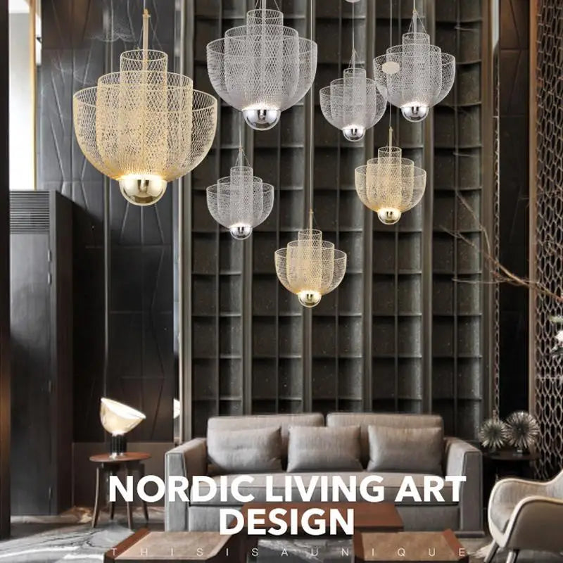 Metal Grid LED Chandelier: Modern Fashion for Home, Dining & Living Room