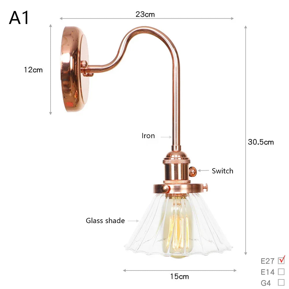Scandinavian Glass LED Wall Sconce Modern Interior Wall Lamps