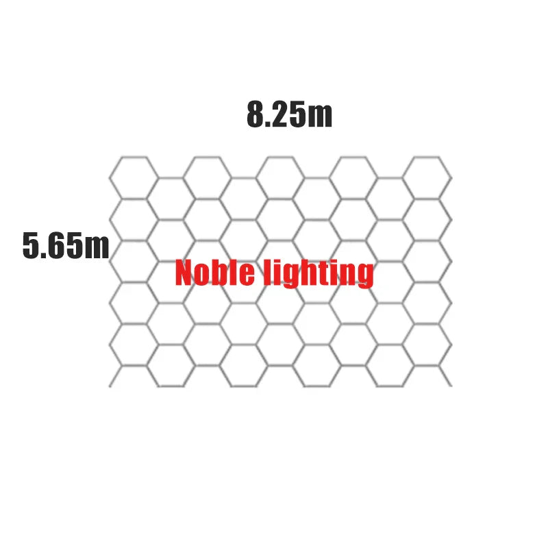 Honeycomb LED Car Detailing Ceiling Light - Customized Hexagon Design for Showroom