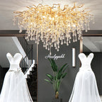Luxury Crystal LED Chandelier: Modern Nordic Gold/Silver Ceiling Lamp for Home Decor
