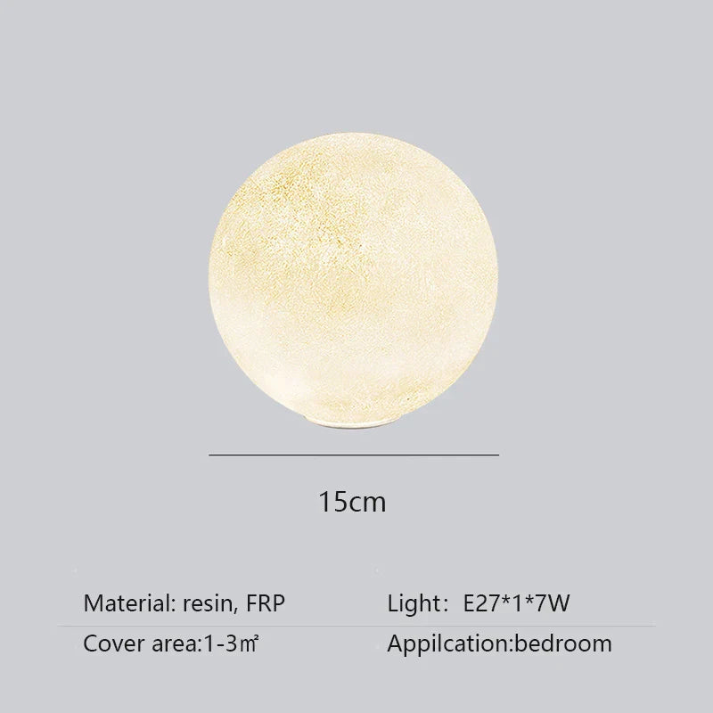 Nordic Moon Round LED Chandelier: Modern Living Room Dining Pendant Light for Bedroom Atmosphere