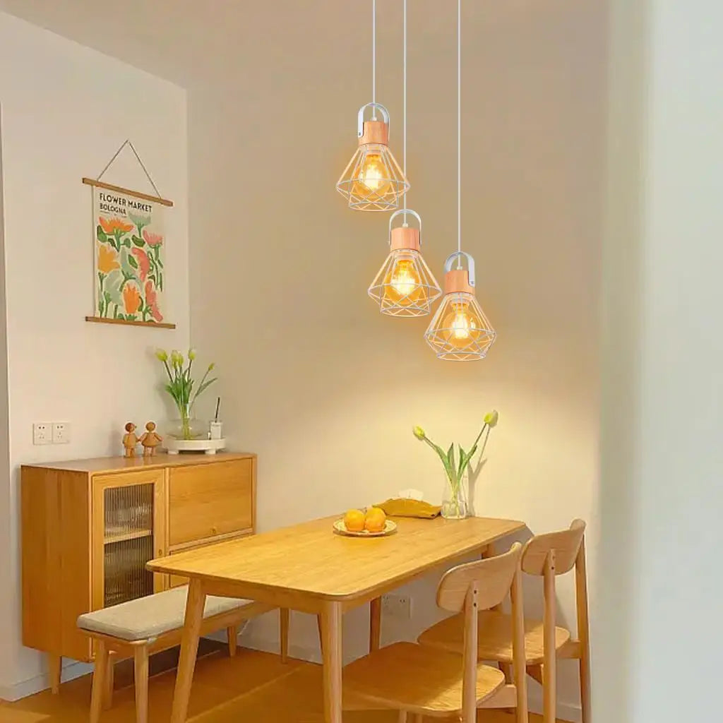 Modern Wood Pendant Light Fixture for Living Dining Kitchen Bedroom