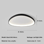 Nordic LED Ceiling Chandelier, Dimmable Black Stone Design for Living Room and Bedroom