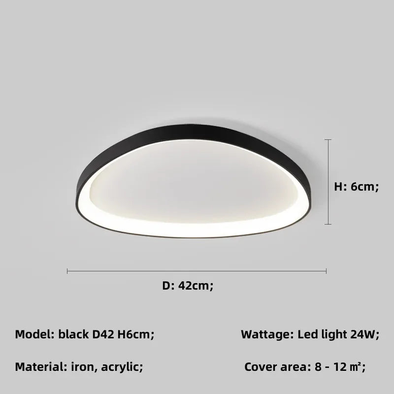 Nordic LED Ceiling Chandelier, Dimmable Black Stone Design for Living Room and Bedroom