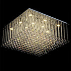 Luxury Living Room Crystal Chandelier LED Pendant Light Flush Mount Cieling Lamp