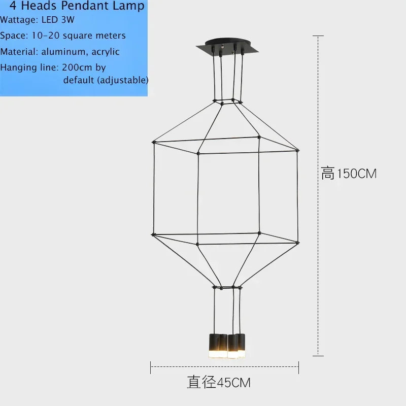 Modern Iron Art DIY Pendant Lamp with 5W G9 LED Bulb - Afralia™