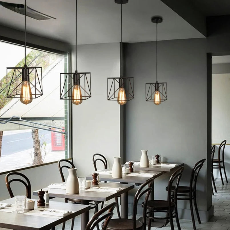 Retro Iron Art Pendant Light for Dining Room Kitchen Bedroom Bar
