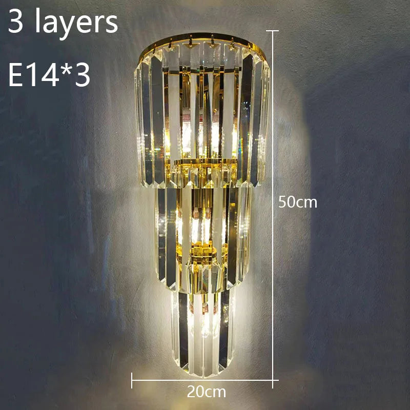 Crystal Wall Lamp: Elegant Lighting for Luxury Hotel, Club, Villa, Living Room, Office, Banquet