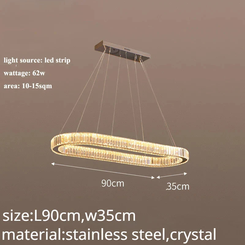 Crystal LED Chandelier: Modern Luxury Lighting for Living & Dining Room