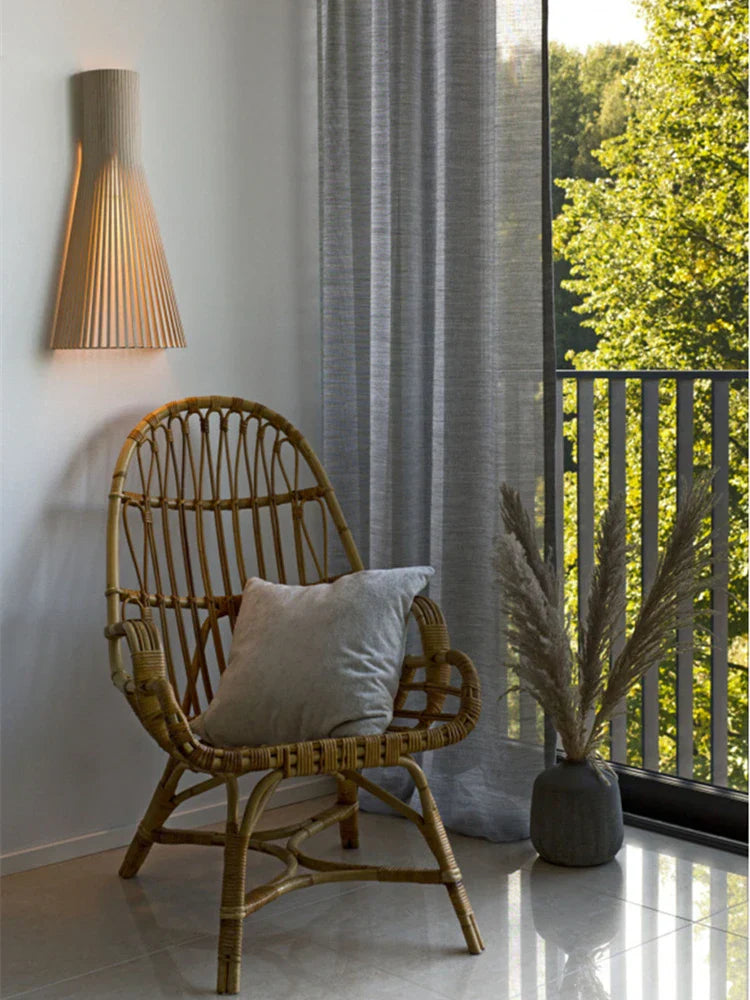 Wooden Spoke Wall Lamp for Home & Hospitality Spaces in White & Black