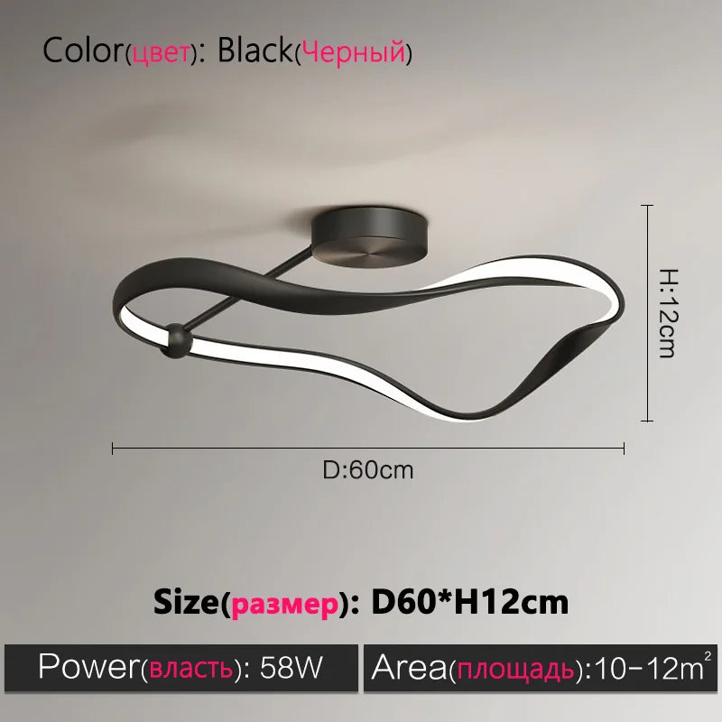 Modern Minimalist LED Ceiling Lamp for Master Bedroom and Book Room