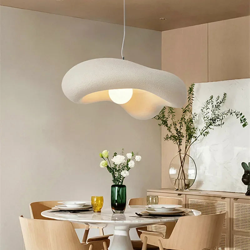 Nordic Wabi-Sabi LED Pendant Chandelier for Bedroom, Bar, and Cafe - Minimalist Hanging Light