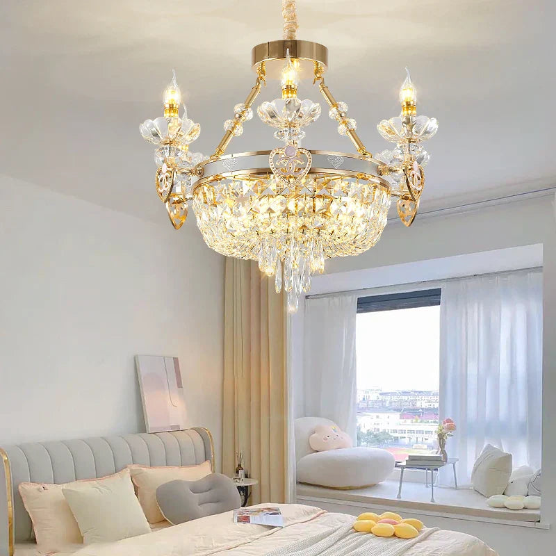 Crystal Luxury Chandelier for European Style Living Room, Bedroom, and Stairwell