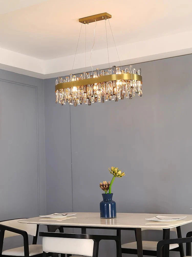 Crystal LED Pendant Light Chandelier for Living Dining Bedroom Luxe Decor