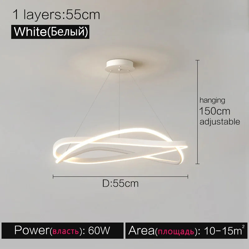 Modern Chandelier Ring Lamp Electric Home Lighting Master Bedroom Decor