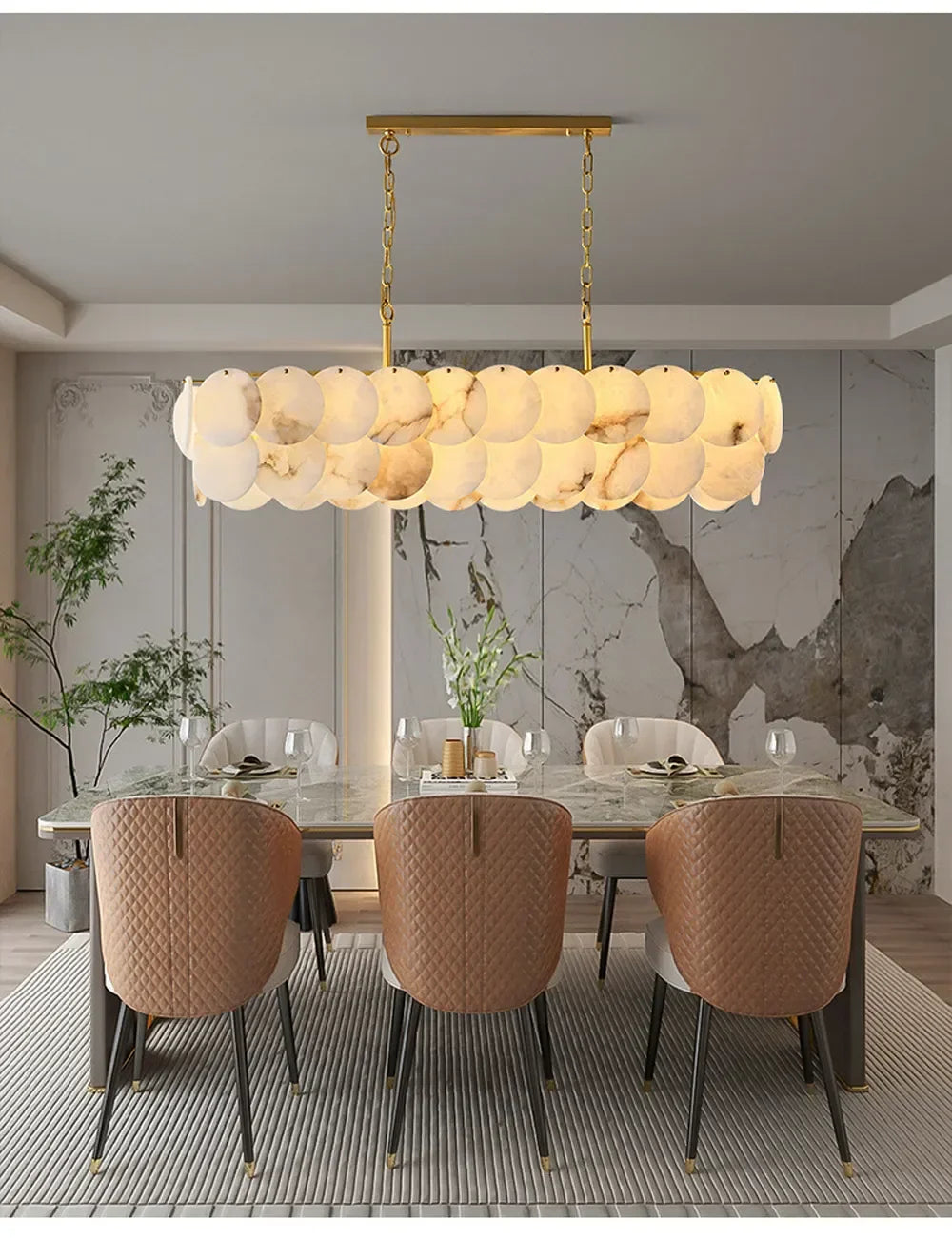 Marble Design Modern Chandelier for Living Room Bedroom Dining Ceiling Light