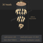 LED Staircase Chandelier: Modern Loft Lighting Fixture for Living & Dining Room