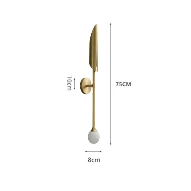 Gold LED Single Head Wall Lamp for Living Room, Bedroom, and Corridor