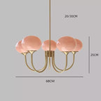 Modern Pink White Glass Ball Pendant Chandelier Cream Stylish Lighting