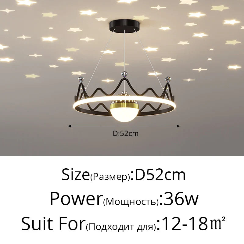 LED Gypsophila Chandelier for Modern Living Room Decor - Crown Ceiling Pendant Light