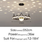 LED Gypsophila Chandelier for Modern Living Room Decor - Crown Ceiling Pendant Light