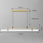 Lucien Tube Chandelier Black Gold Leather Pendant Light Fixture