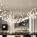 Petals G9 LED Pendant Light: Modern Ceramics Lustre for Hotel Lobby, Villa, Living Room, Stairs