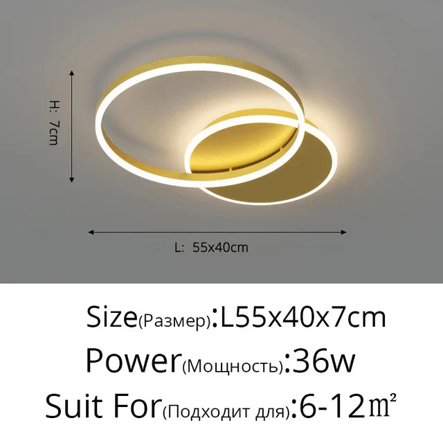 Aluminum Circle LED Chandelier Ceiling Light for Bedroom Living Room Kitchen