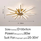 Flower Acrylic Chandelier, Indoor Living Room Bedroom Lamp, Gold Black White Glass