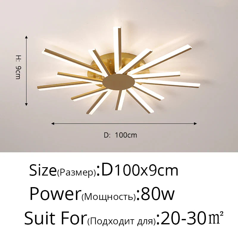 Flower Acrylic Chandelier, Indoor Living Room Bedroom Lamp, Gold Black White Glass