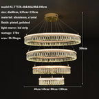Modern Crystal LED Chandelier for Living Dining Room Decor