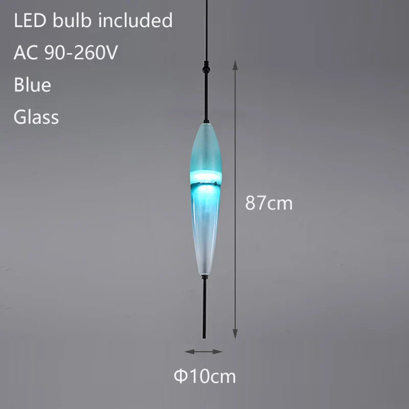 Night Flow Teardrop Glass Pendant Light in Blue - Italian Design Replica