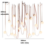 Glass Ball Pendant Lamp for Loft Living Dining Room, LED Lighting