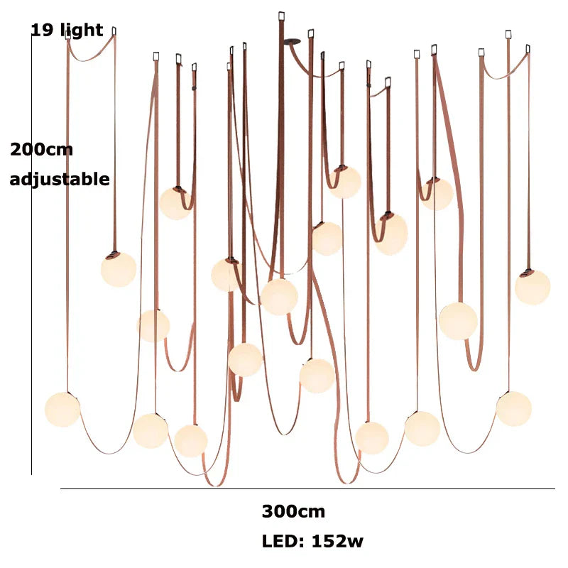 Glass Ball Pendant Lamp for Loft Living Dining Room, LED Lighting