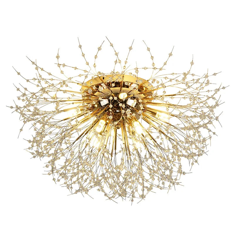 Nordic Dandelion Crystal Ceiling Lamp for Bedroom Living Room Dining Room