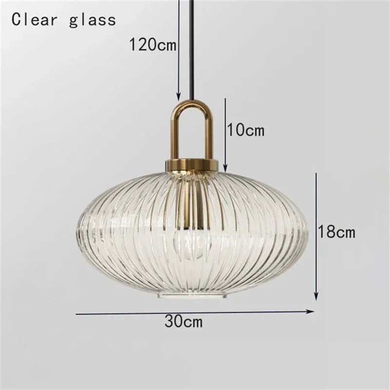 Glass Stripe LED Pendant Lights for Stylish Indoor Home Decor