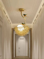 Modern Gold Glass Ball Pendant Light Chandelier for Living Room Bedroom Kitchen