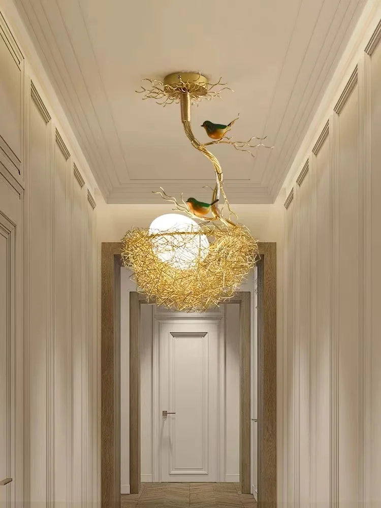 Modern Gold Glass Ball Pendant Light Chandelier for Living Room Bedroom Kitchen