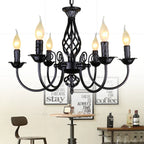 Retro Black White Chandelier Metal Lamp for Dining Living Room Hotel Lighting