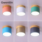 Wood Ceiling Light: Modern Nordic Kitchen Living Room LED Spotlight Fixture