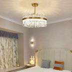 Crystal Ceiling Chandelier: Nordic Light Luxury Round Villa Pendant for Living & Dining Rooms
