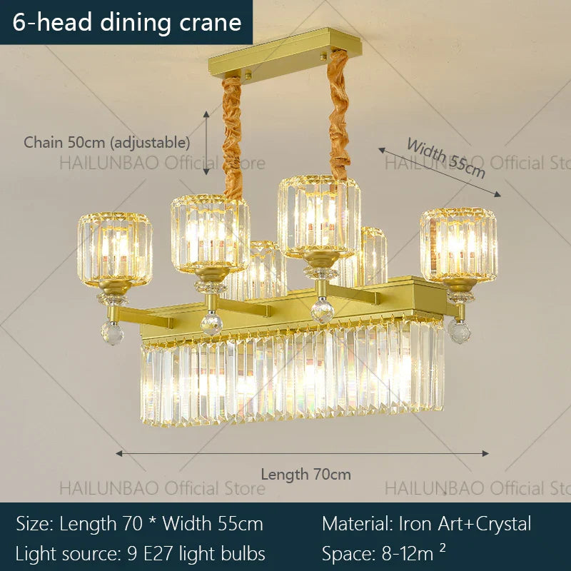 Crystal Chandelier: Elegant Light Luxury Villa Bedroom Living Room Lamp