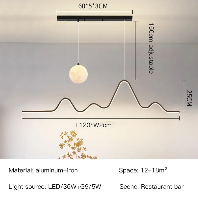 Modern LED Chandelier Dining Table Pendant Light for Kitchen, Bar, and Dining Room