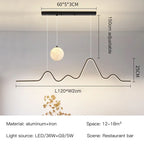 Modern LED Chandelier Dining Table Pendant Light for Kitchen, Bar, and Dining Room