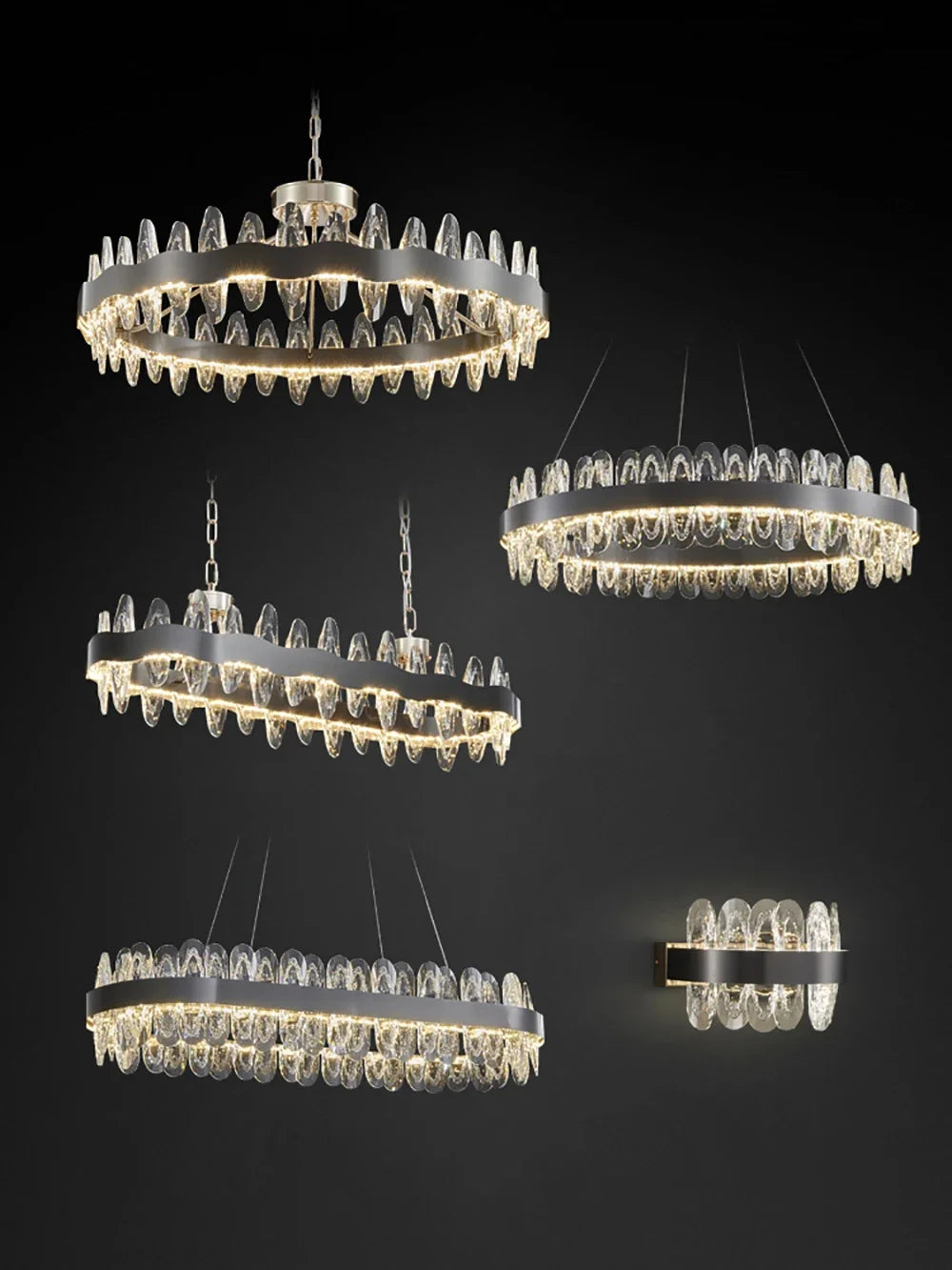 Crystal LED Chandelier: Luxury Living Room Pendant Light with Modern Design