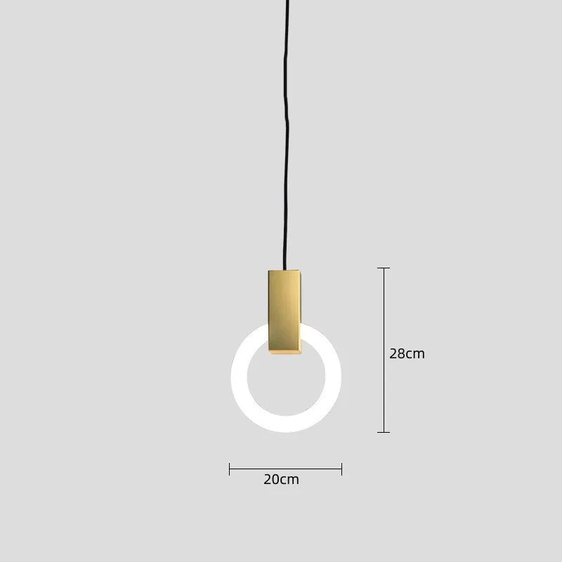 Modern Nordic Bedroom Circle Ring Chandelier LED Pendant Lighting